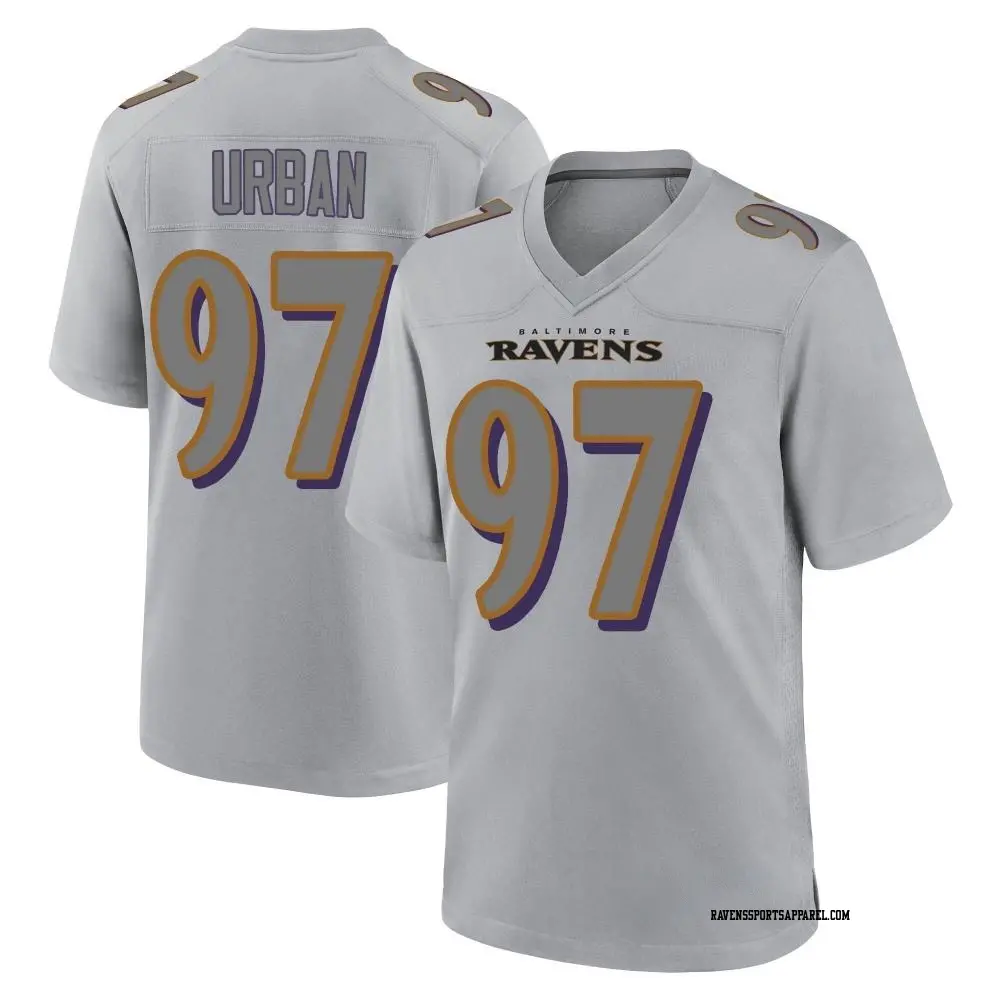 Game Gray Men's Brent Urban Baltimore Ravens Atmosphere Fashion Jersey