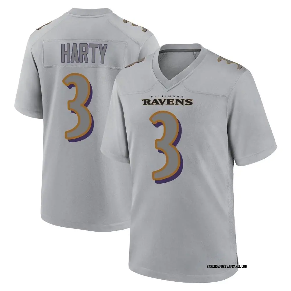 Game Gray Men's Deonte Harty Baltimore Ravens Atmosphere Fashion Jersey