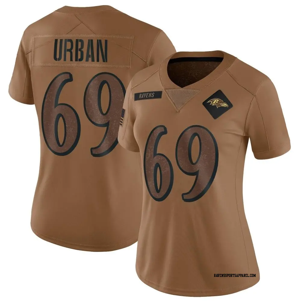 Limited Brown Women's Brent Urban Baltimore Ravens 2023 Salute To Service Jersey