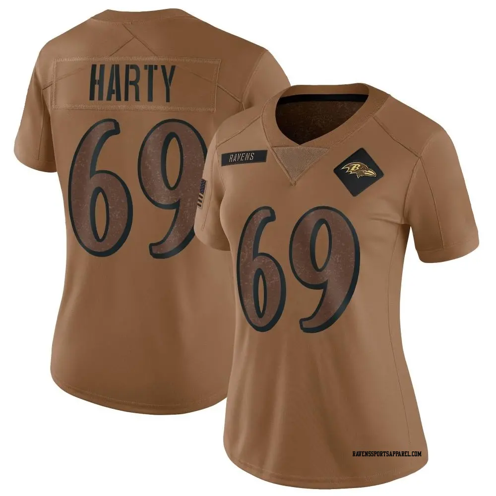 Limited Brown Women's Deonte Harty Baltimore Ravens 2023 Salute To Service Jersey