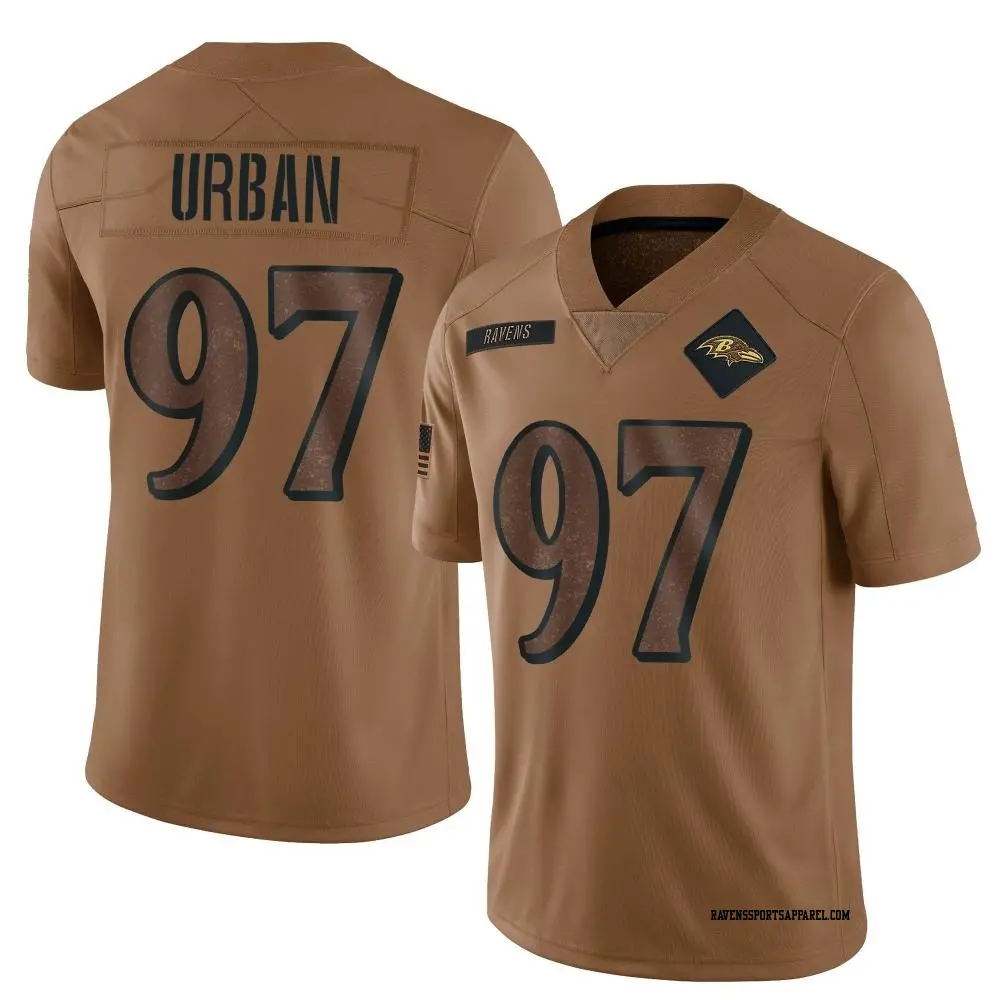 Limited Brown Youth Brent Urban Baltimore Ravens 2023 Salute To Service Jersey