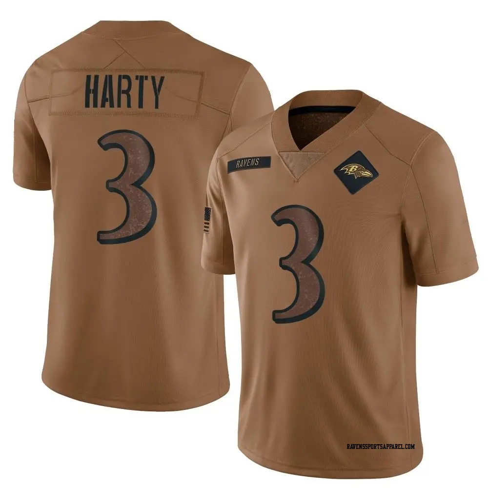 Limited Brown Youth Deonte Harty Baltimore Ravens 2023 Salute To Service Jersey