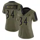 Limited Olive Women's Keaton Mitchell Baltimore Ravens 2021 Salute To Service Jersey