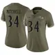 Limited Olive Women's Keaton Mitchell Baltimore Ravens 2022 Salute To Service Jersey