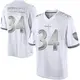 Limited White Men's Keaton Mitchell Baltimore Ravens Platinum Jersey