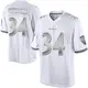 Limited White Youth Keaton Mitchell Baltimore Ravens Platinum Jersey